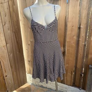 Blue Life Y2K gingham mini dress NWT size medium